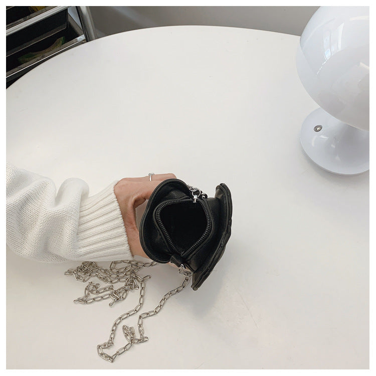 Kids Valentine’s Day Heart-Shaped Crossbody Bag – Quilted Mini Purse with Chain Strap