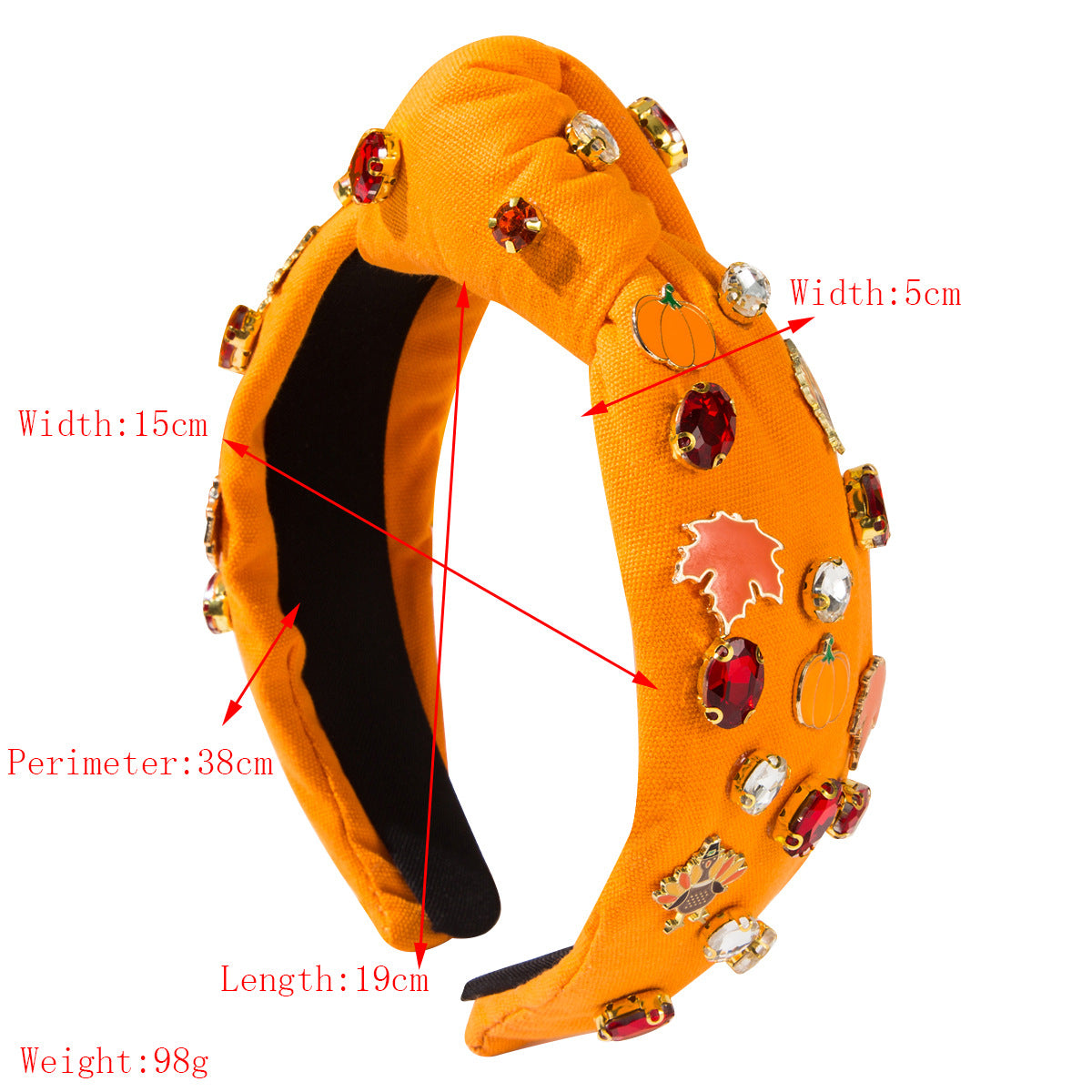 Girls Rhinestone Thanksgiving Turkey Pumpkin maple Leaves Headband Hair Accessory Women