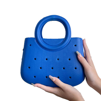 EVA Perforated Beach Tote Waterproof Hollow-Out Handbag