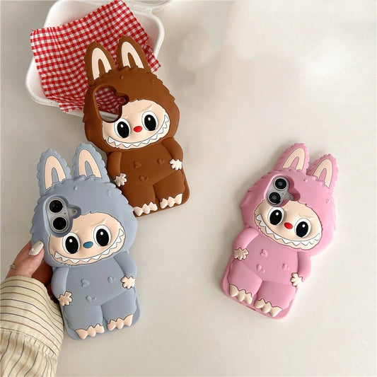 Labubu 3D Devil-Inspired Silicone Phone Cover Compatible with iPhone