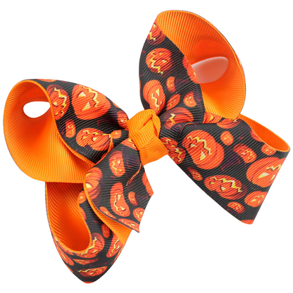Halloween Fall Pumpkin Face Ghost Corn Plaid Hair Clips Bow Hairpins Girls