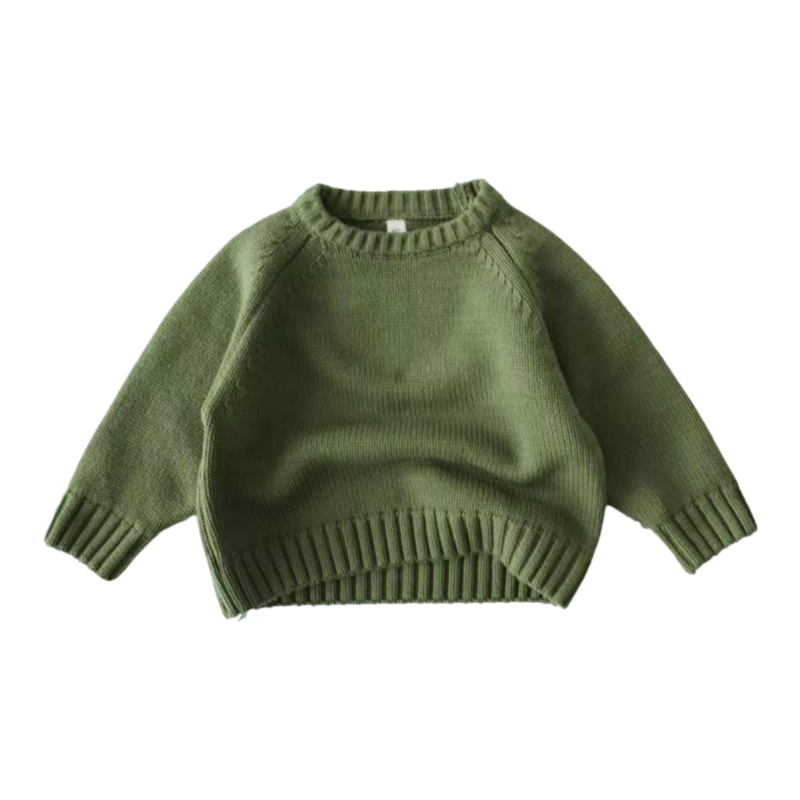 Cozy Kids Oversized Knit Sweater Unisex Toddler & Baby Pullover, Vintage Style Winter Warm Jumper