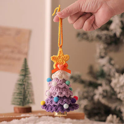 Plush Christmas Bell Ornaments Crochet Christmas Tree Mini Decor & Car Hanging