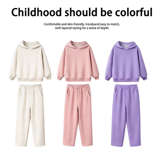 Unisex Kids 2026 Spring Outdoor Muti-Colors Sweatshirt Set
