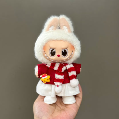 Labubu Doll Clothes Outfit Set for Gen 1-3 Vinyl Figures Christmas Hat Scarf Costume