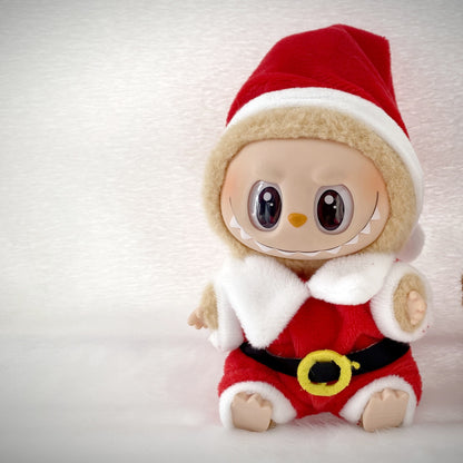 17cm Labubu Christmas Doll Outfit Bow Headwear Costume