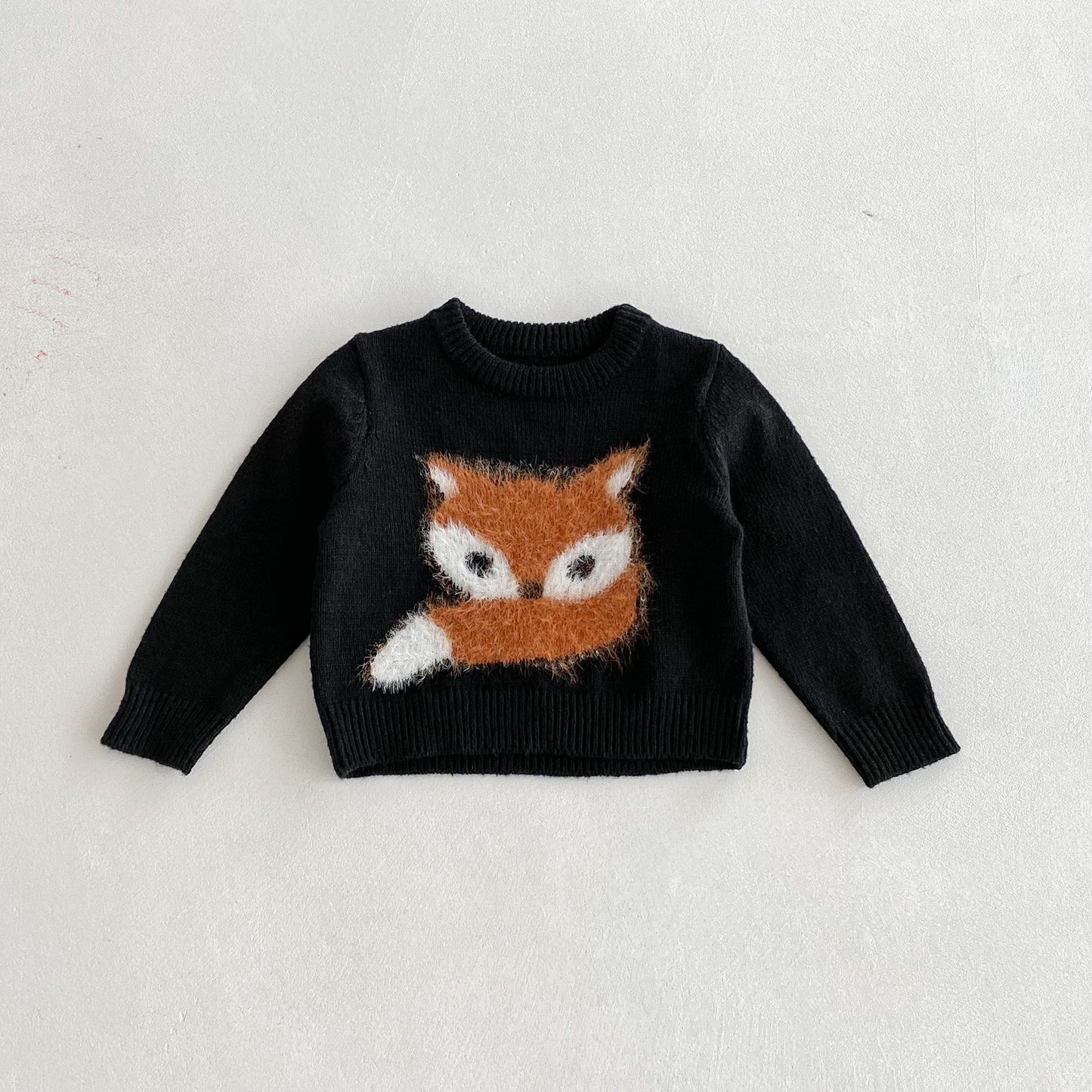 Fall Winter Kids Sweater – Cute Fox Cartoon Knit Pullover Warm Tops for Boys and Girls
