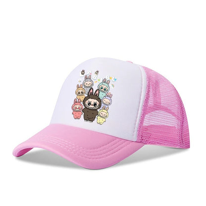 Girls Labubu Printed Baseball Cap Trucker Hat with Mesh Back