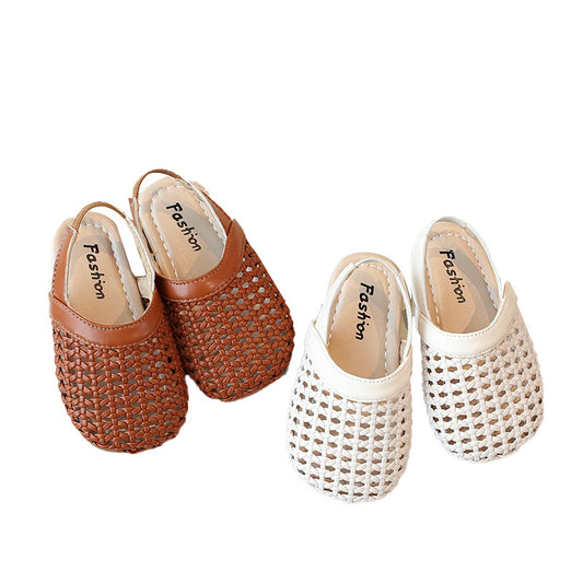 Girls' Knit Sandals Soft Sole Breathable Roman Shoes