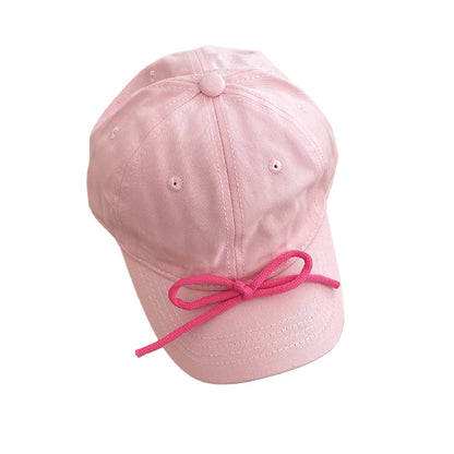 Kids Fixed Bow Baseball Cap Colorful Ribbon Sun Hat