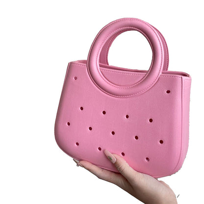 EVA Perforated Beach Tote Waterproof Hollow-Out Handbag