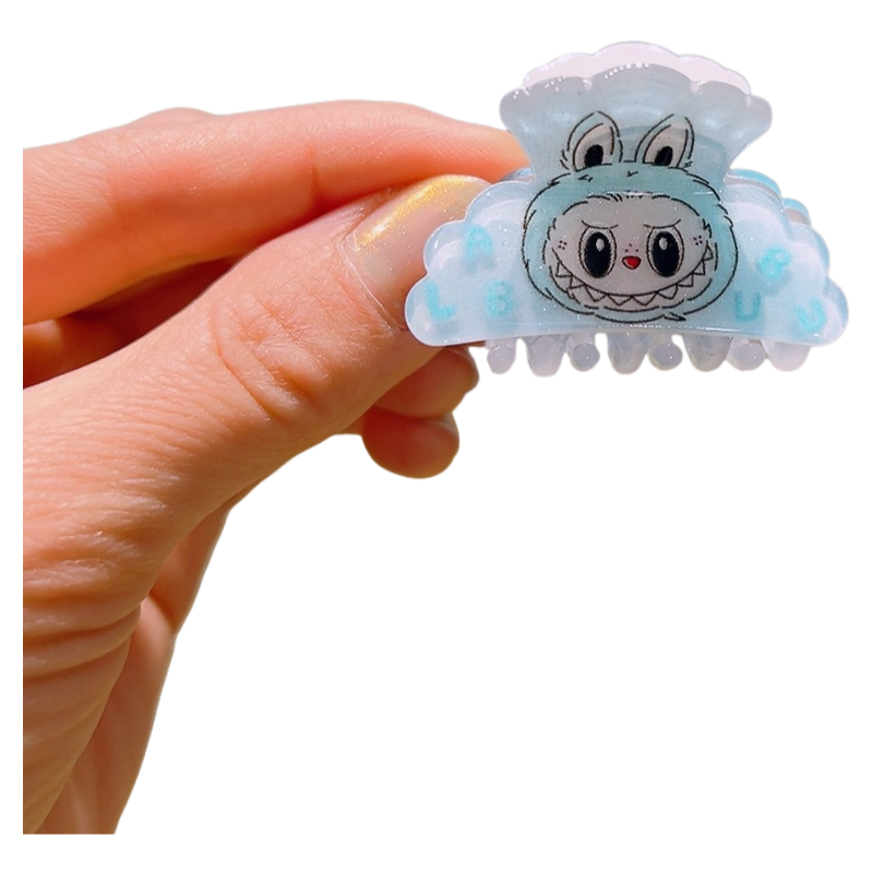 Wholesale Pack Plastic Labubu Small Cartoon Hair Claw Clip Cute Shark Clip Accessory