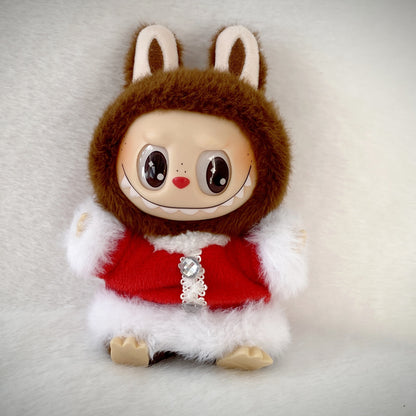 17cm Labubu Christmas Doll Outfit Bow Headwear Costume