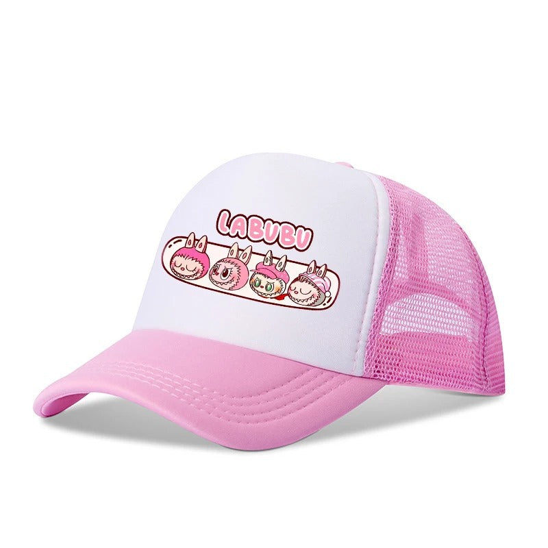 Girls Labubu Printed Baseball Cap Trucker Hat with Mesh Back