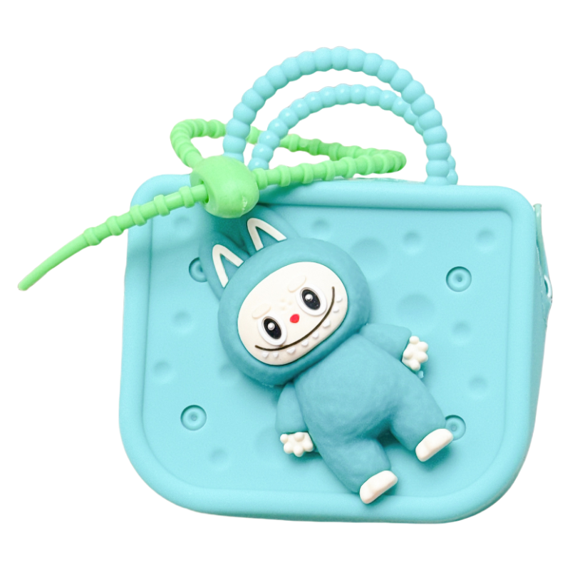 Labulu Coin Purse Keychain Silicone Wallet Charm Zipper 6 Colors