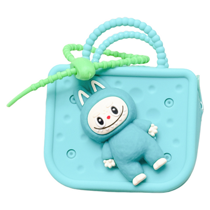 Labulu Coin Purse Keychain Silicone Wallet Charm Zipper 6 Colors