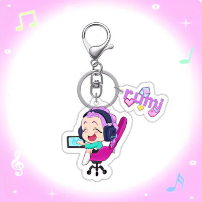 Kpop Demon Hunters Anime Keychain Set 2PCS Acrylic Girl Group Pendants for Bags & Backpacks