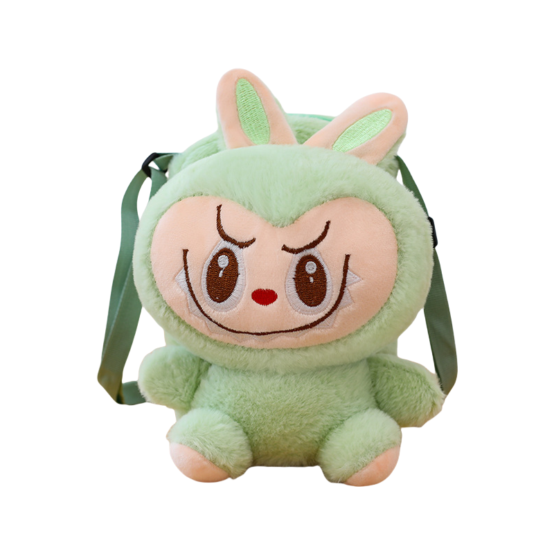Kids Girls Labubu Soft Plush Crossbody Character Doll Bag
