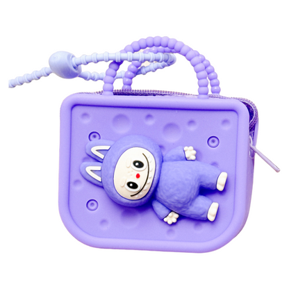 Labulu Coin Purse Keychain Silicone Wallet Charm Zipper 6 Colors