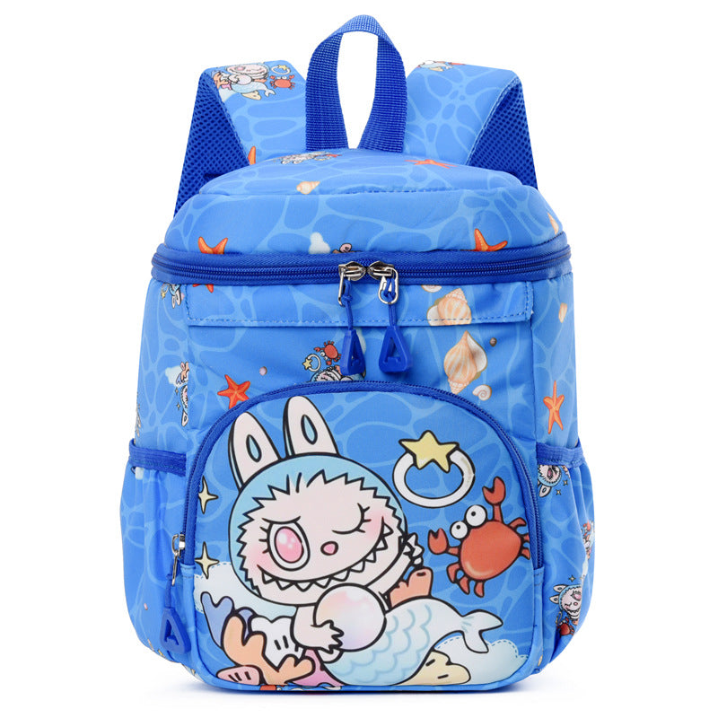 Labubu Print Trendy Large Zipper Backpack Back To School Bag Kindergarten
