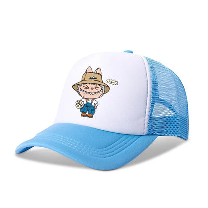 Boys Labubu Printed Baseball Cap Trucker Hat with Mesh Back
