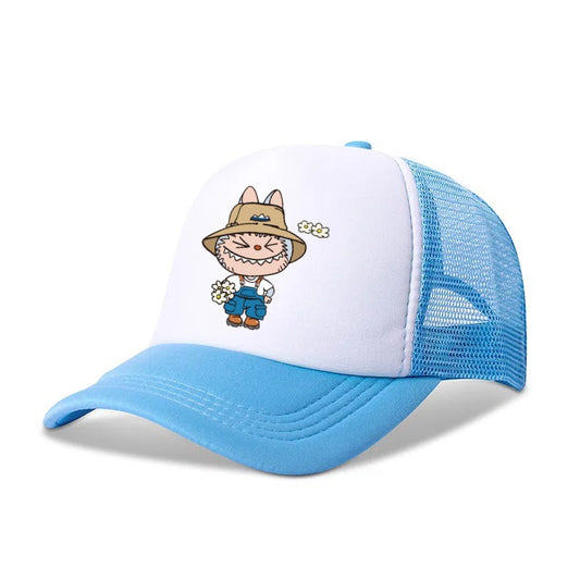 Boys Labubu Printed Baseball Cap Trucker Hat with Mesh Back