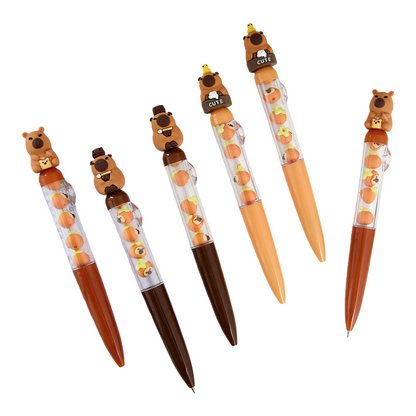 Capybara LaBuBu Cute Cartoon Ballpoint Pen, DIY Oil-Based Ink Pen for School & Office