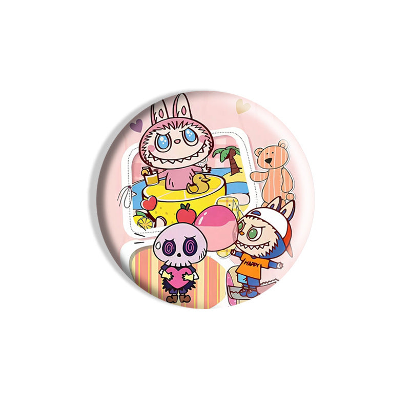 Labubu Cartoon Creative Pins, Cute Heart Brooch Badges (Multiple Styles)