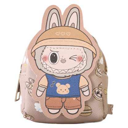 Labulu Coin Purse Keychain Wallet Charm Zipper Mini Backpack Shape