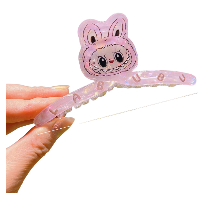 Wholesale Pack Plastic Labubu Mermaid Color Cartoon Hair Claw Clip Cute Shark Clip Accessory