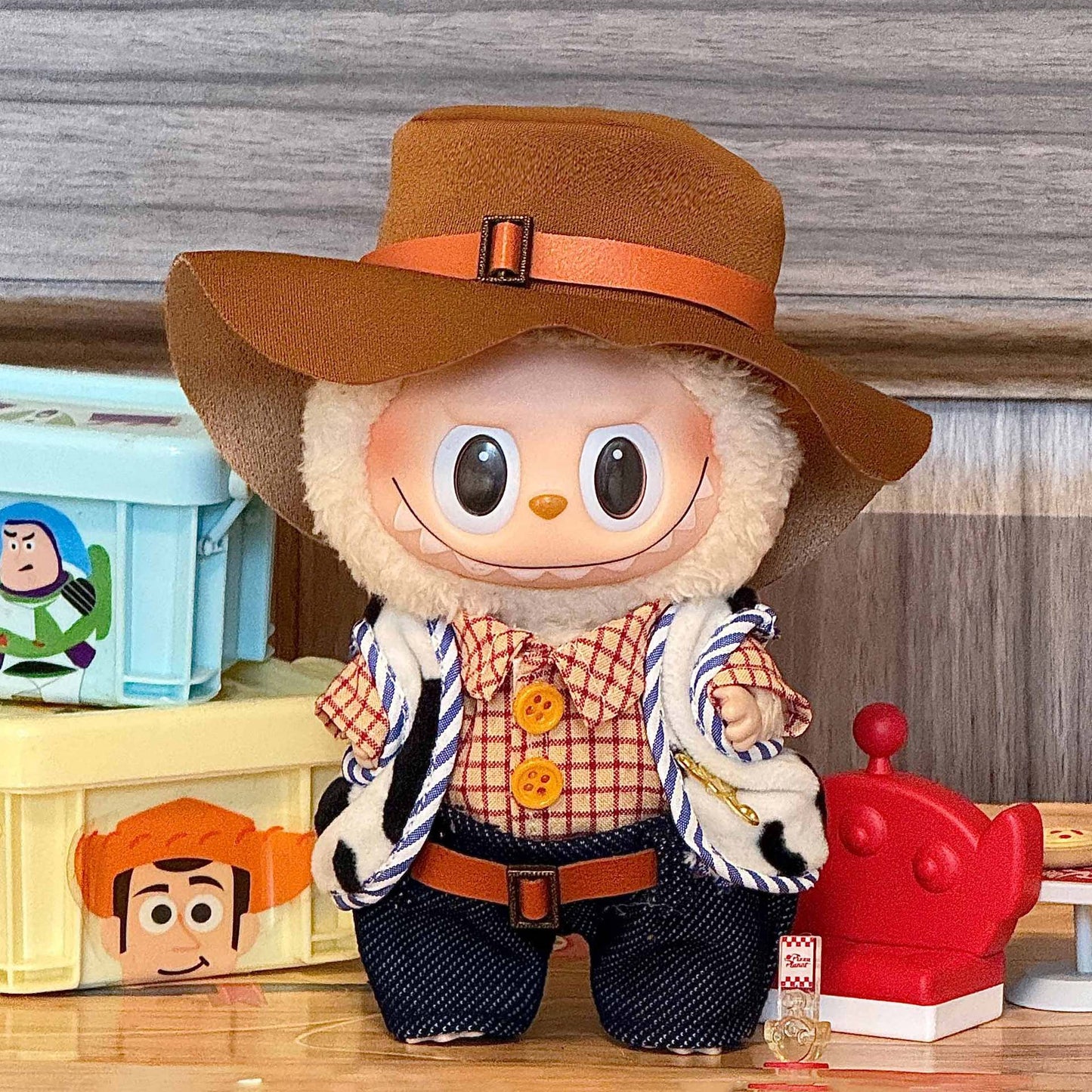 Labubu Harlequin Little devil Cowboy Sheriff Explorer Dress Up Changeable Costume