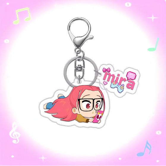 Kpop Demon Hunters Anime Keychain Set 2PCS Acrylic Girl Group Pendants for Bags & Backpacks
