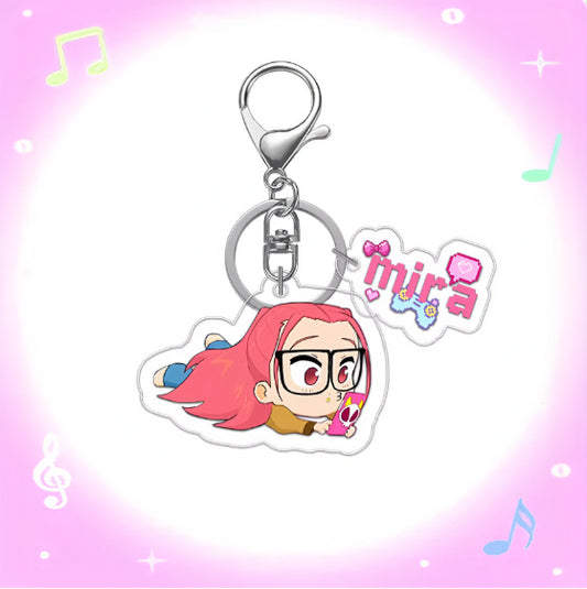Kpop Demon Hunters Anime Keychain Set 2PCS Acrylic Girl Group Pendants for Bags & Backpacks