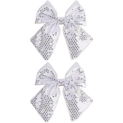 Christmas Bow Hair Clips – Solid Pearl Glitter Bow Barrettes for Girls