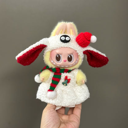 Labubu Doll Clothes Outfit Set for Gen 1-3 Vinyl Figures Christmas Hat Scarf Costume