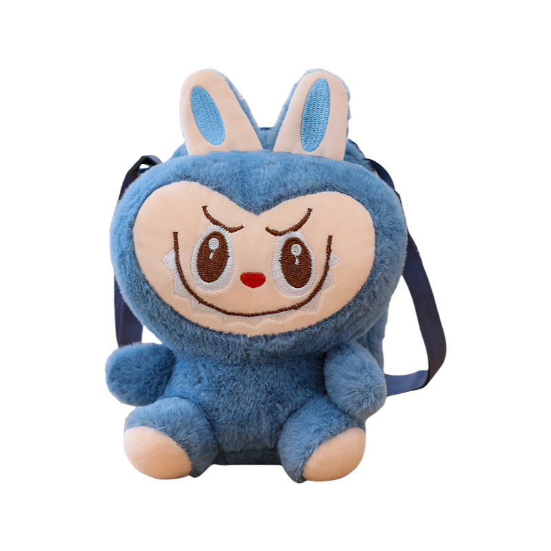 Kids Girls Labubu Soft Plush Crossbody Character Doll Bag
