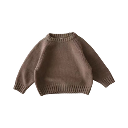 Cozy Kids Oversized Knit Sweater Unisex Toddler & Baby Pullover, Vintage Style Winter Warm Jumper