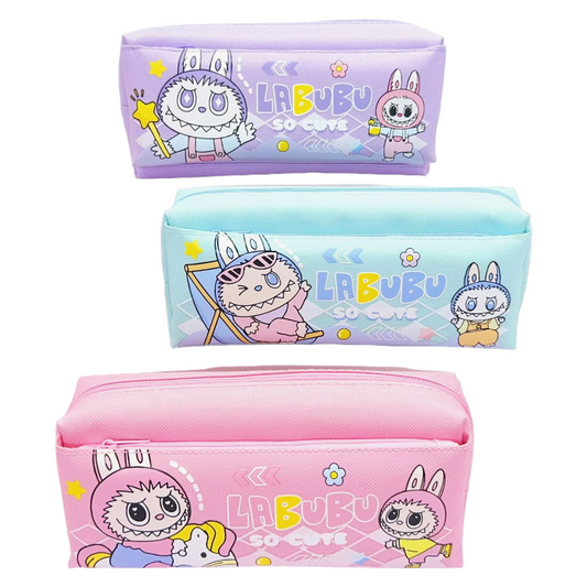 New Cartoon Labubu Pencil Case, Large Capacity Oxford Cloth Stationery Bag for Students