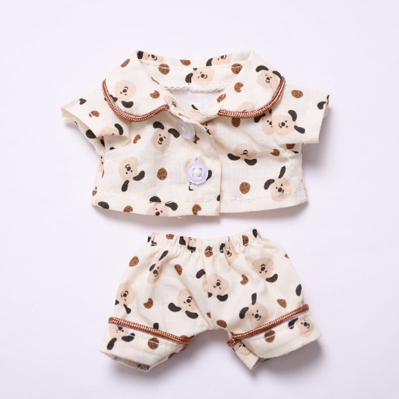 Labubu Pajamas Set Dog Print Changeable Costume Doll Dress Up