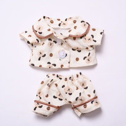 Labubu Pajamas Set Dog Print Changeable Costume Doll Dress Up