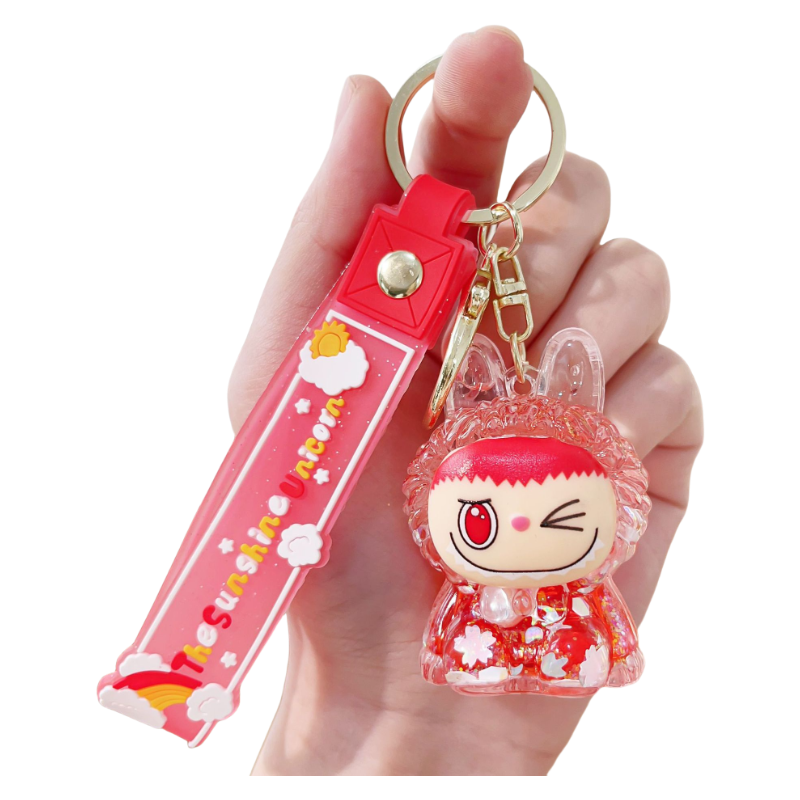 Lalabu Acrylic Liquid Glitter Silicone Keychain Purse Charm & Bag Accessory