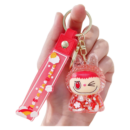 Lalabu Acrylic Liquid Glitter Silicone Keychain Purse Charm & Bag Accessory