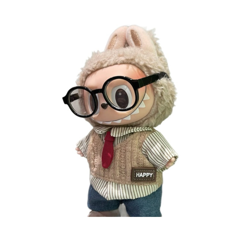 17cm Labubu Doll Dress Up Costume Glasses Accessories