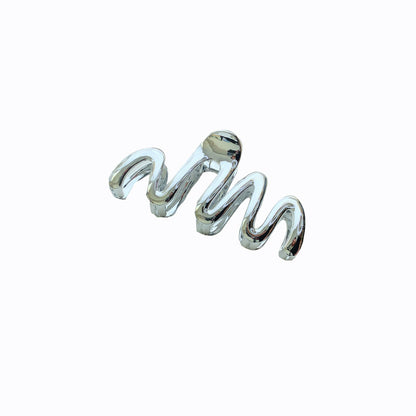 Silver Metal Hair Claw Clips Elegant Bow & Floral Designs
