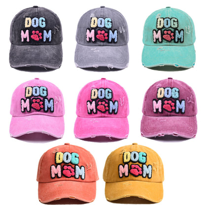 Ladies Embroidered DOG MAMA Chenille Patches Baseball Cap