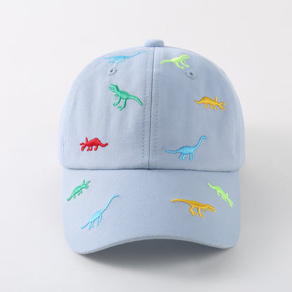 Kids Summer Dino Embroidered Outdoor Solid Baseball Cap