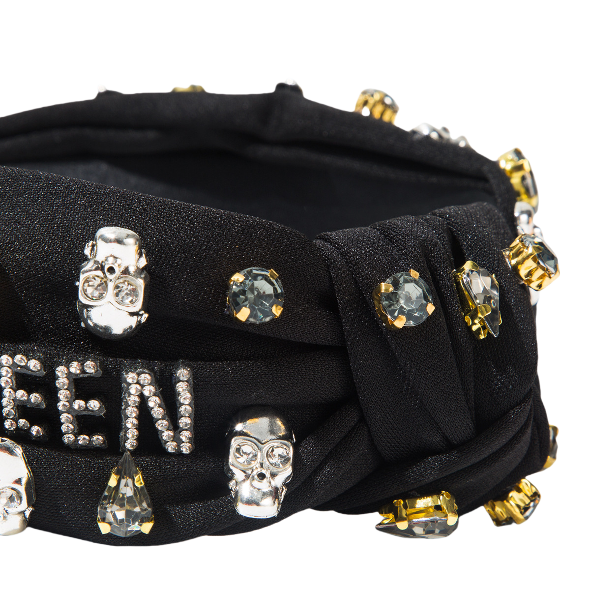 Girls Rhinestone Halloween Skull Headband Hair Accessory Women