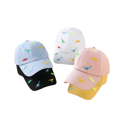 Kids Summer Dino Embroidered Outdoor Solid Baseball Cap