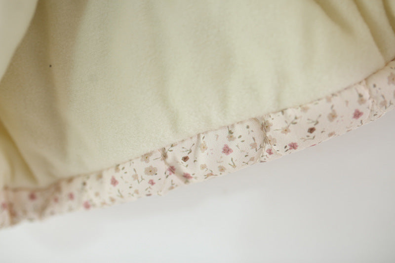 Baby Girls Winter Padded Coat Hooded Floral Jacket with Scarf Thick Warm Cotton Jacket