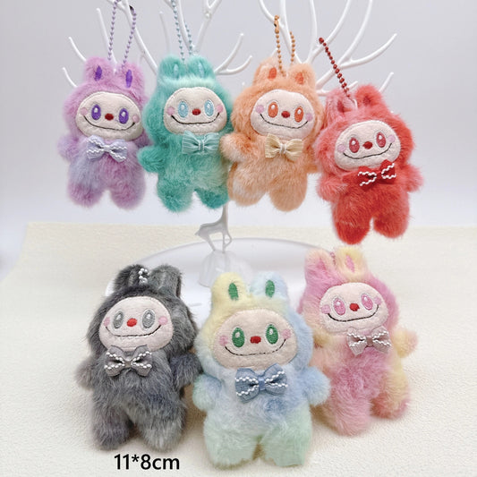 Cartoon Plush Gradient Mini Labubu Keychain, Cute Bag Pendant Accessory